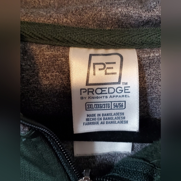 Men's 3XL ProEdge by knights apparel Michigan State Quarter Zip Sweatshirt Grey - Picture 2 of 2